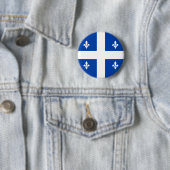 Badge Rond 5 Cm Drapeau du Québec (En situation)