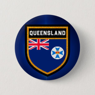 Badge Rond 5 Cm Drapeau du Queensland