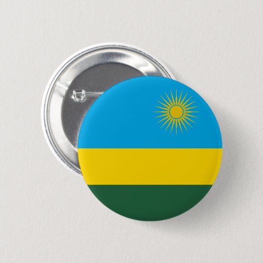 Badge Rond 5 Cm Drapeau du Rwanda (Devant & derrière)