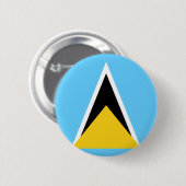 Badge Rond 5 Cm Drapeau du St Lucia (Devant & derrière)