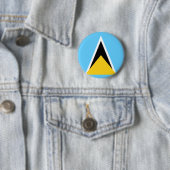 Badge Rond 5 Cm Drapeau du St Lucia (En situation)