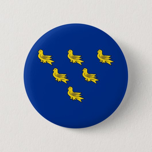 Badge Rond 5 Cm Drapeau du Sussex (Devant)