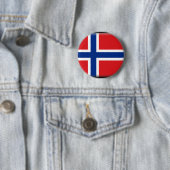 Badge Rond 5 Cm Drapeau du Svalbard (Norvège) (En situation)