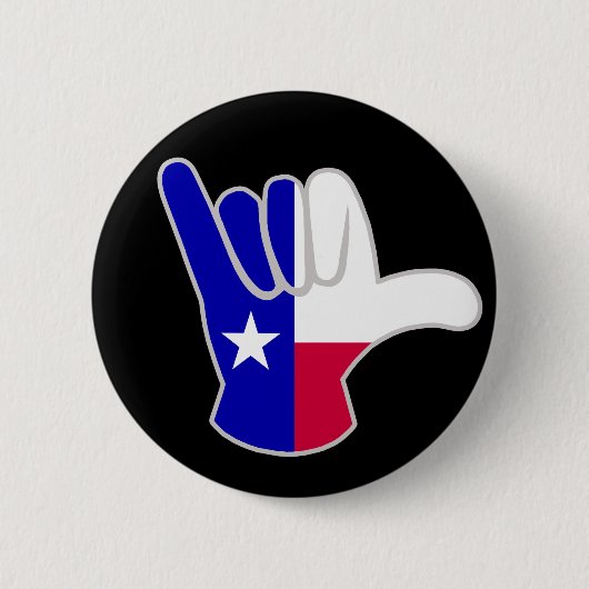 Badge Rond 5 Cm Drapeau du Texas Shaka (Devant)