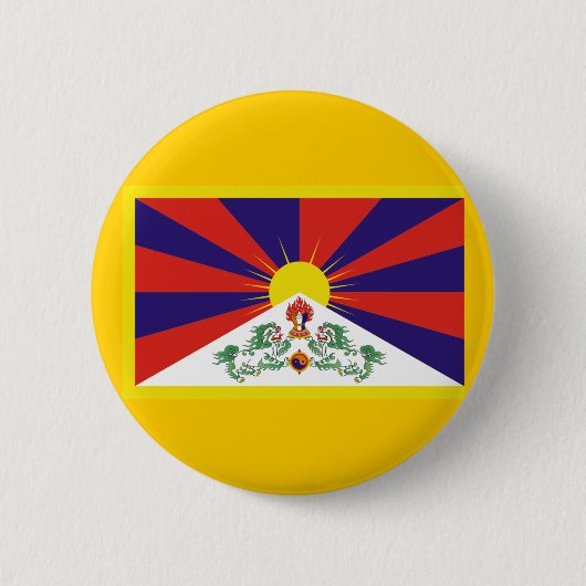 Badge Rond 5 Cm Drapeau du Thibet (Devant)