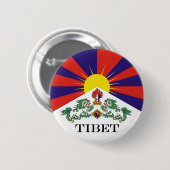 Badge Rond 5 Cm Drapeau du Tibet - Drapeau du lion des neiges (Devant & derrière)
