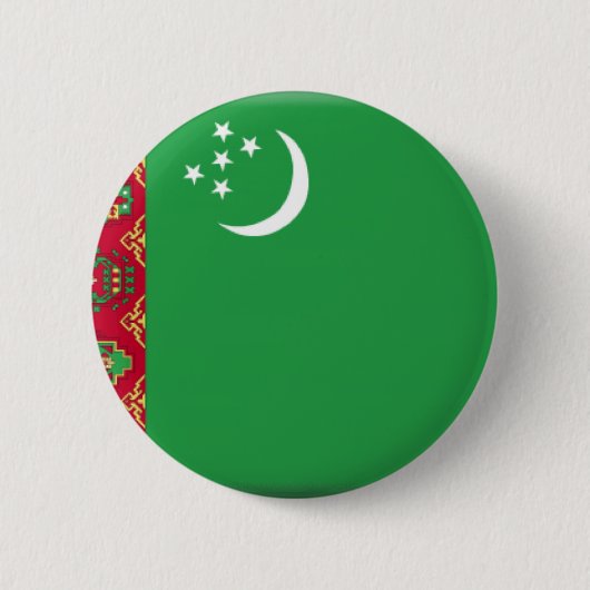 Badge Rond 5 Cm Drapeau du Turkménistan (Devant)