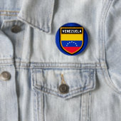 Badge Rond 5 Cm Drapeau du Venezuela (En situation)
