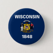 Badge Rond 5 Cm Drapeau du Wisconsin (Devant)