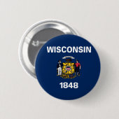 Badge Rond 5 Cm Drapeau du Wisconsin (Devant & derrière)