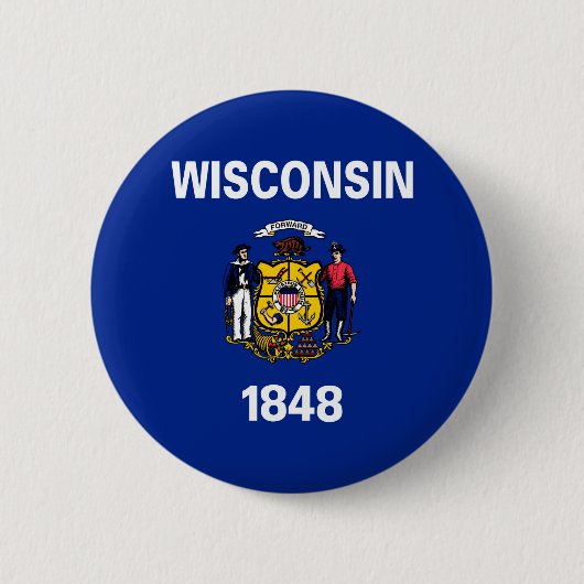 Badge Rond 5 Cm Drapeau du Wisconsin (Devant)