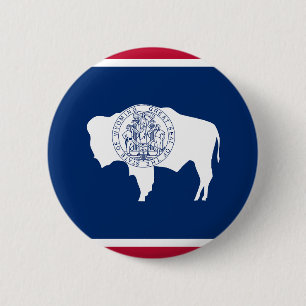 Badge Rond 5 Cm Drapeau du Wyoming