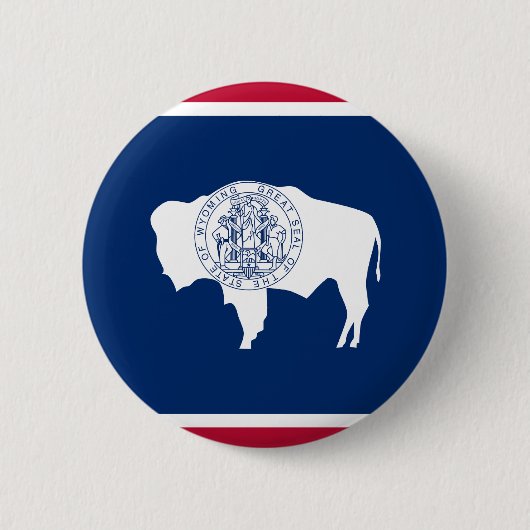 Badge Rond 5 Cm Drapeau du Wyoming (Devant)