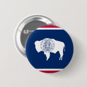 Badge Rond 5 Cm Drapeau du Wyoming (Devant & derrière)