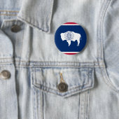 Badge Rond 5 Cm Drapeau du Wyoming (En situation)