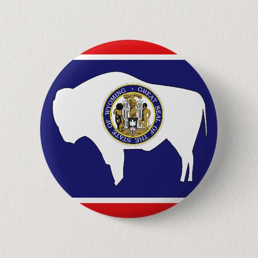 BADGE ROND 5 CM DRAPEAU DU WYOMING (Devant)