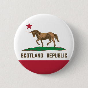 Badge Rond 5 Cm Drapeau écossais Californie Unicorne