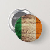 Badge Rond 5 Cm Drapeau en bois de l'Irlande (Devant & derrière)