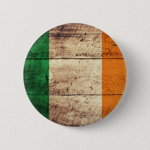 Badge Rond 5 Cm Drapeau en bois de l'Irlande
