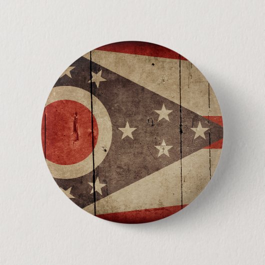 Badge Rond 5 Cm Drapeau en bois rocailleux de l'Ohio (Devant)