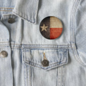Badge Rond 5 Cm Drapeau en bois rocailleux du Texas (En situation)