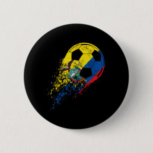 Badge Rond 5 Cm Drapeau équatorien d'Équateur Joueur de foot