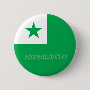 Badge Rond 5 Cm drapeau espéranto+texte,