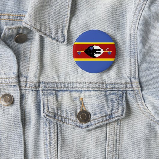 Badge Rond 5 Cm Drapeau Eswatini (En situation)