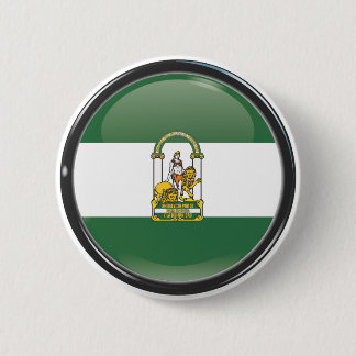 Badge Rond 5 Cm Drapeau et escudo d'Andalousie