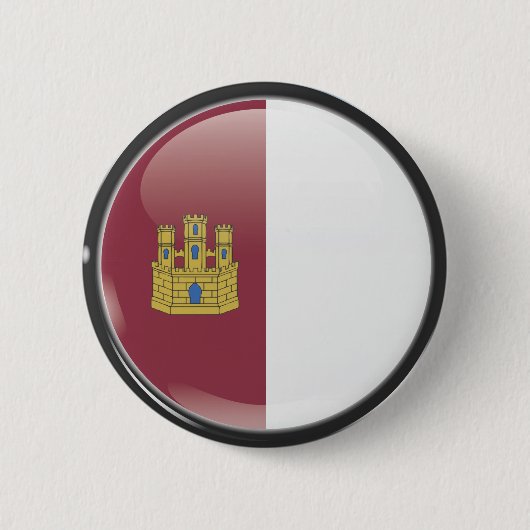 Badge Rond 5 Cm Drapeau et escudo de Castilla La Mancha (Devant)