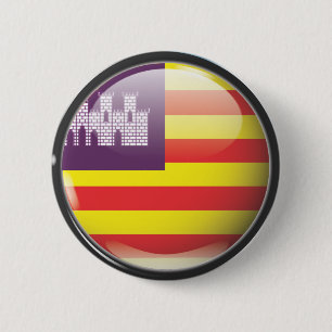 Badge Rond 5 Cm Drapeau et escudo des Iles Baléares