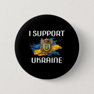 Badge Rond 5 Cm Drapeau et symbole de soutien à l'Ukraine, peuple