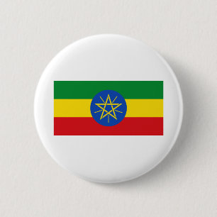 Badge Rond 5 Cm Drapeau Éthiopie