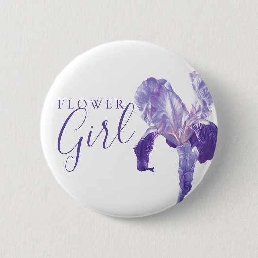 Badge Rond 5 Cm drapeau fleur iris violet mariage pin / bouton (Devant)