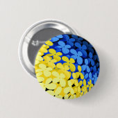 Badge Rond 5 Cm Drapeau floral d'Ukraine (Devant & derrière)