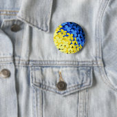 Badge Rond 5 Cm Drapeau floral d'Ukraine (En situation)