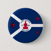 Badge Rond 5 Cm Drapeau Fort Wayne, Indiana Pinback Button (Devant)