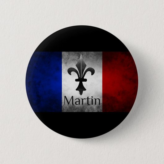 Badge Rond 5 Cm Drapeau français Martin (Devant)