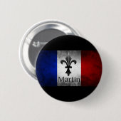 Badge Rond 5 Cm Drapeau français Martin (Devant & derrière)