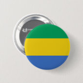 Badge Rond 5 Cm Drapeau Gabon (Devant & derrière)