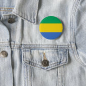 Badge Rond 5 Cm Drapeau Gabon (En situation)