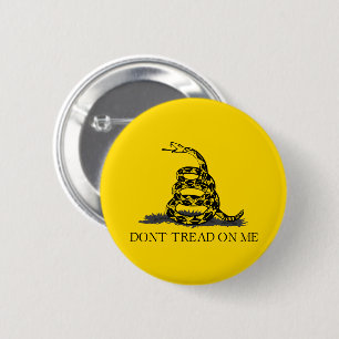 Badge Rond 5 Cm Drapeau Gadsden jaune classique Ne marchez pas sur
