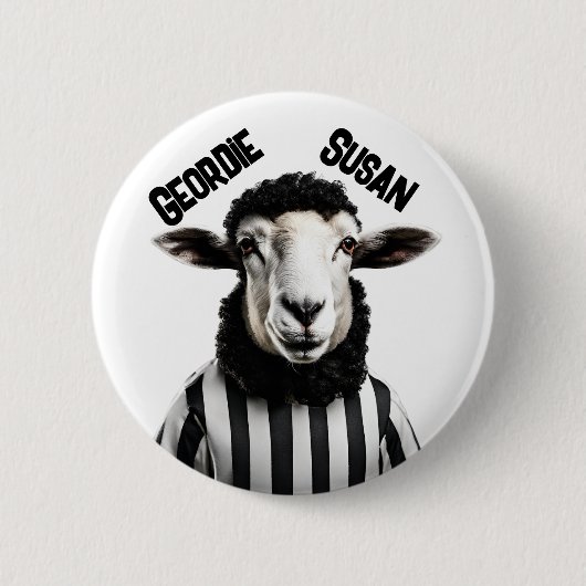 Badge Rond 5 Cm Drapeau Geordie, Newcastle upon Tyne, Howay Pet (Devant)