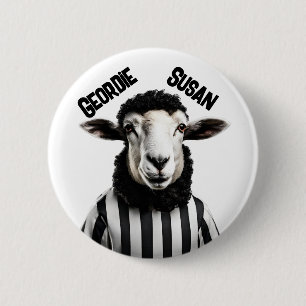 Badge Rond 5 Cm Drapeau Geordie, Newcastle upon Tyne, Howay Pet