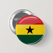Badge Rond 5 Cm Drapeau Ghanéen rond brillant (Devant & derrière)