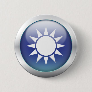Badge Rond 5 Cm Drapeau "globe " de Taïwan