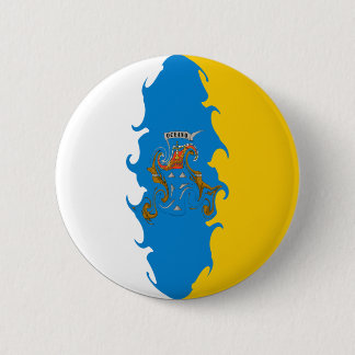Badge Rond 5 Cm Drapeau Gnarly des Îles Canaries