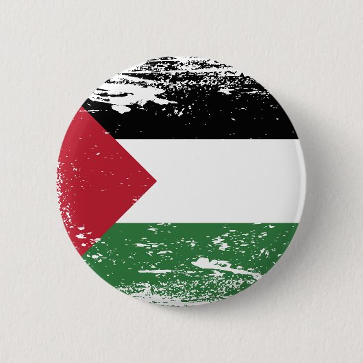 Badge Rond 5 Cm Drapeau grunge de la Palestine (Devant)
