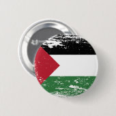 Badge Rond 5 Cm Drapeau grunge de la Palestine (Devant & derrière)