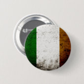 Badge Rond 5 Cm Drapeau grunge noir de l'Irlande (Devant & derrière)